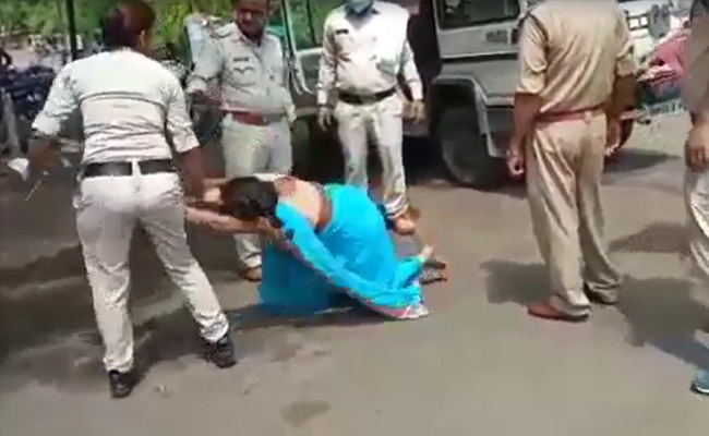 On Camera, Woman Thrashed By Madhya Pradesh Cops In Front Of Daughter Over Mask