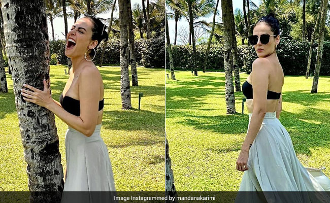 Madana Karimi In A Black Bralette And Maxi Skirt Slays Breezy Summer Style