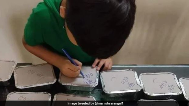 Boy Writes Special Messages On Meal Boxes Made By Mother For Covid Patients, Wins Internet