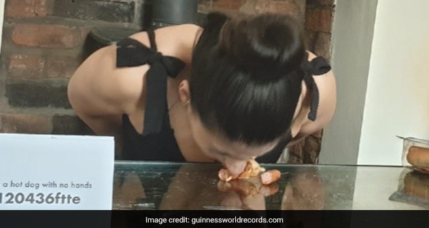 Watch: UK Woman Breaks Records For Fastest Time To Eat Hot Dog With No Hands