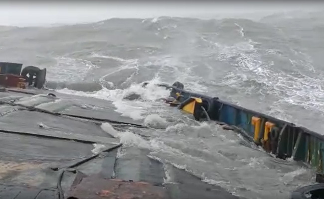 Frightening Video Of Tugboat In Rough Seas Before It Was Sunk By Cyclone