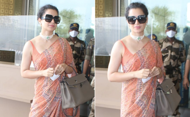 Kangana Ranaut's Love For Chiffon <i>Sarees</i> And Her Hermes Kelly Handbag Stops For Nobody