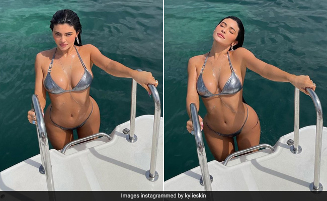 Kylie Jenner's Metallic Silver Bikini Ups The Glitz Quotient Even At The Beach