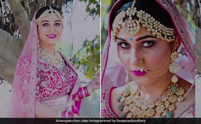 Sapna Chaudhary ने दुल्हन की ड्रेस में करवाया ग्लैमरस फोटोशूट, बोलीं- आंख से नशीली मेरी...देखें Video