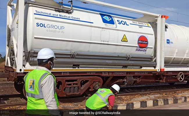 First Oxygen Express With 40 Tonnes Of Oxygen Reaches Andhra Pradesh