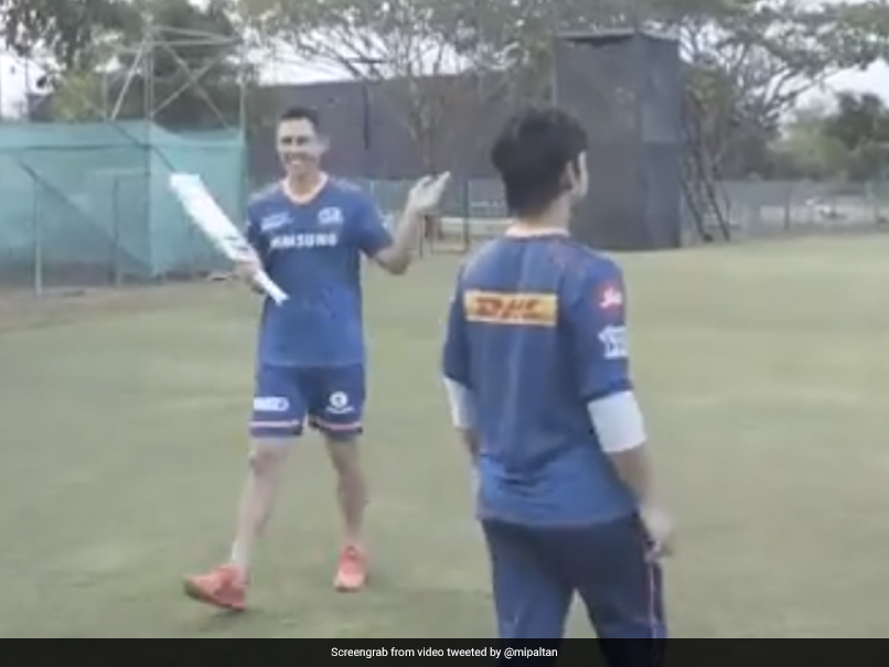 Watch: Mumbai Indians' Trent Boult, Ishan Kishan Take On Each Other In "Cross The Bottle" Challenge