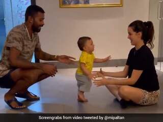 Watch: "Baby Pandya On The Move", Mom Natasa Stankovic And Dad Hardik Pandya Cant Stop Smiling