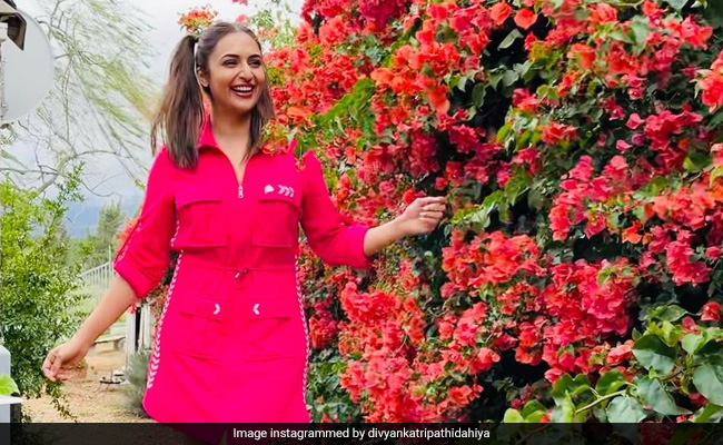 दिव्यांका त्रिपाठी ने फूलों से साथ खेलते हुए शेयर की फोटो, पति विवेक ने कहा 'स्कूल की याद दिला दी'