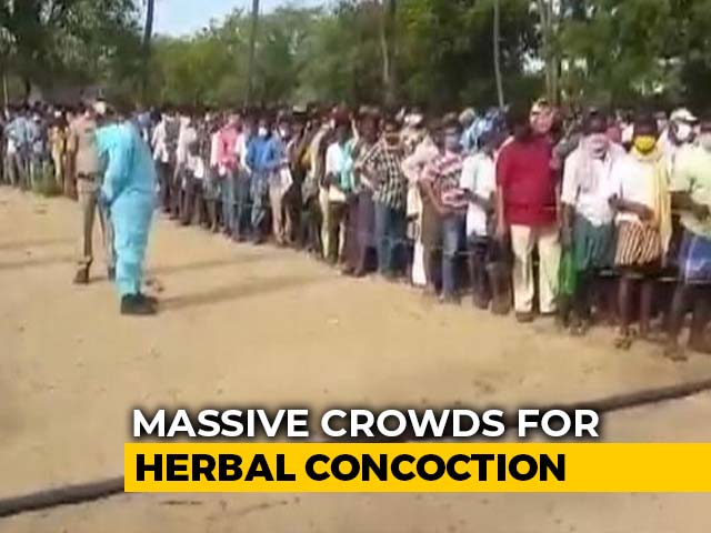 Thousands Throng Andhra's Nellore For Ayurvedic Cure To Treat Covid