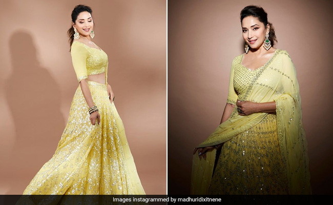 Madhuri Dixit In A Gorgeous Yellow Lehenga Is Setting Sky High Summer Ethnic Style Goals