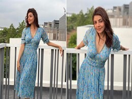 Beautiful In Blue, Kajal Aggarwal Redefines Summer Fashion In A Pastel Floral Midi Dress Beautiful In Blue, Kajal Aggarwal Redefines Summer Fashion In A Pastel Floral Midi Dress