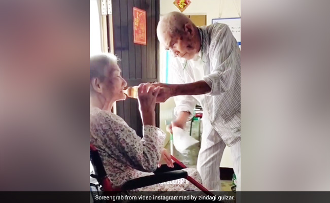 बुजुर्ग पत्नी को पति ने बोतल से पिलाया पानी, देख भावुक हुए लोग, बोले- 'बूढ़ा शरीर होता है, प्यार हमेशा जवां रहता है' - देखें Video
