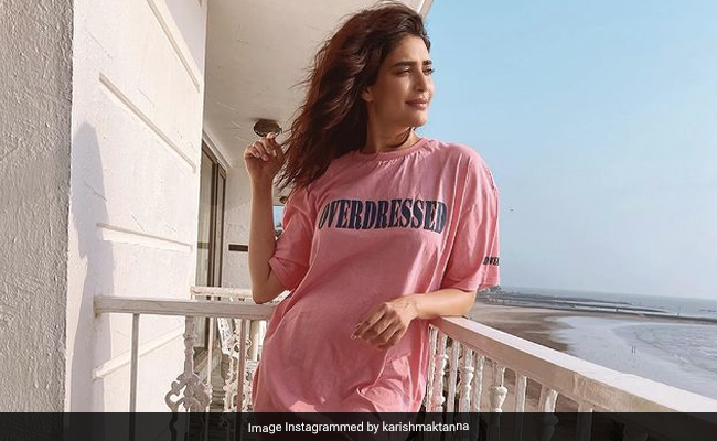 Karishma Tanna's Pink T-Shirt Dress Ups The Work From Home Comfy Style Game