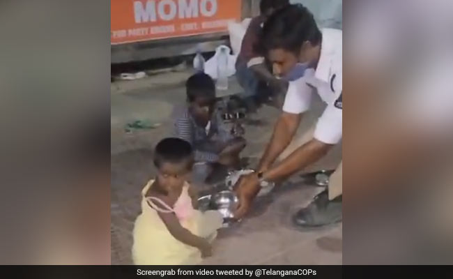 Viral Video: Hyderabad Cop Offering His Lunch To Homeless Kids Melts Internet