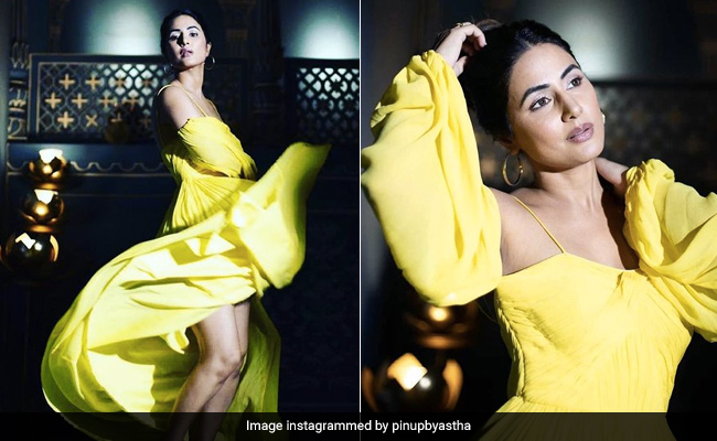 Hina Khan Is A Total Ray Of Sunshine In A Yellow Dress For <i>Patthar Wargi</i>