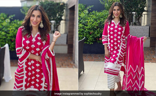 Pretty In Pink, Sophie Choudry Spreads Festive Vibe For Eid 2021 In An Ethnic Suit