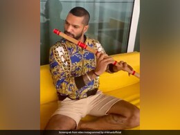 Watch: Shikhar Dhawan Plays The Flute, Asks Fans To Guess The Song Watch: Shikhar Dhawan Plays The Flute, Asks Fans To Guess The Song