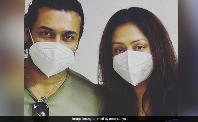 Suriya And Wife Jyothika Get First Dose Of COVID-19 Vaccine