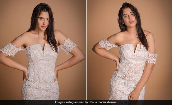 We Bet You Can't Take Your Eyes Off Mahira Sharma In A White Floral Mini Dress
