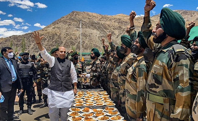 Indian Army Can Give Befitting Reply To All Challenges: Rajnath Singh In Ladakh