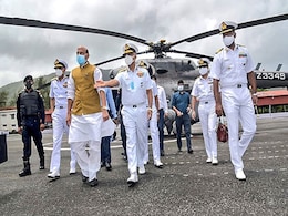 Defence Minister Rajnath Singh Reviews Project Seabird Work In Karnataka's Karwar Defence Minister Rajnath Singh Reviews Project Seabird Work In Karnataka's Karwar