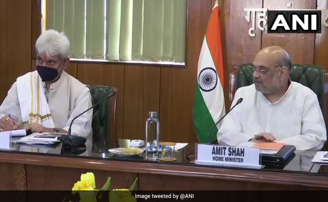 J&K Lt Governor Manoj Sinha Meets Amit Shah In Delhi