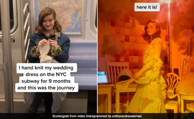 A Bride Spent 9 Months Knitting Her Own Wedding Dress And Internet Loves It