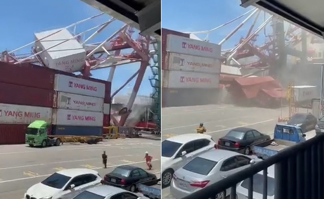 Watch Ship Hits Crane Sends It Crashing Down Mayhem Captured In Viral Video Watch Ship Hits Crane Sends It Crashing Down Mayhem Captured In Viral Video
