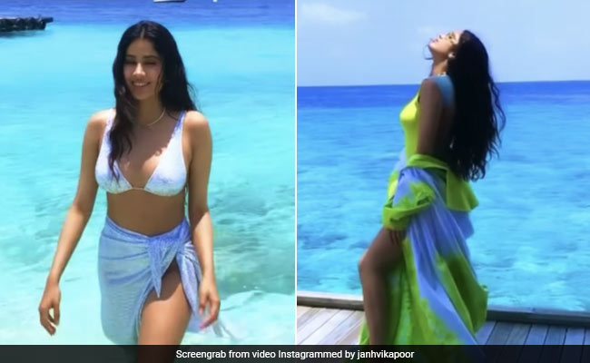 In A Silver Bikini Or A Neon Swimsuit, Nothing Dulls Janhvi Kapoor's Summer Beach Glam
