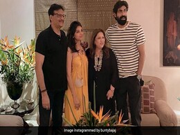 Rana Daggubati Visits Mother-In-Law Bunty Bajaj With Wife Miheeka Rana Daggubati Visits Mother-In-Law Bunty Bajaj With Wife Miheeka