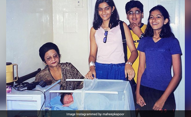 On Sonam Kapoor's Birthday, A Throwback Featuring Young Arjun Kapoor And Baby Shanaya. Pic Courtesy Maheep Kapoor