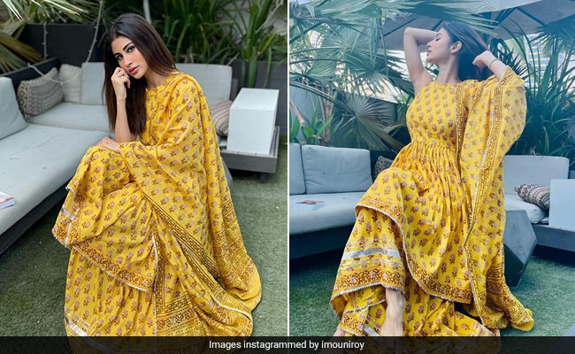 Mouni Roy Weaves Summer Magic In A Bright Yellow <i>Sharara</i> Suit