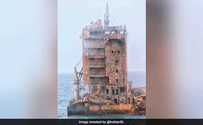 Marine Salvagers Board Cargo Vessel That Caught Fire Off Colombo Coast