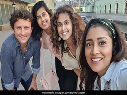 In Russia, Taapsee Pannu Caught Up With Shriya Saran And Husband Andrei Koscheev In Russia, Taapsee Pannu Caught Up With Shriya Saran And Husband Andrei Koscheev