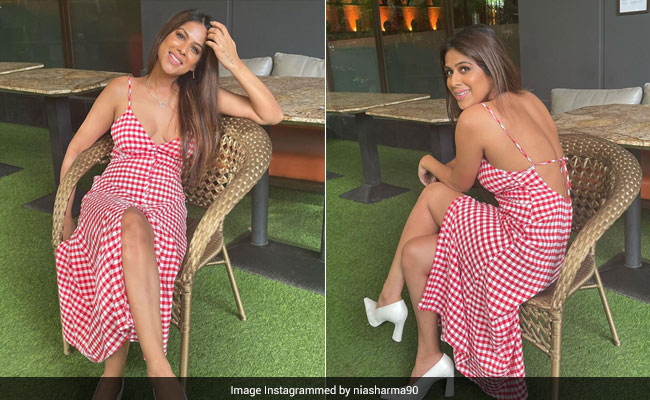 Nia Sharma Looks Fresh As Can Be In Her Pretty Gingham Maxi Dress