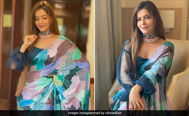 Rubina Dilaik's Stunning Ocean Hued <i>Saree</i> Is Chasing Away Our Monday Blues