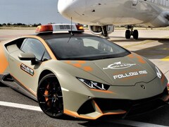 The Lamborghini Huracan EVO Takes Over Duty As A Follow Me Car For Aircraft