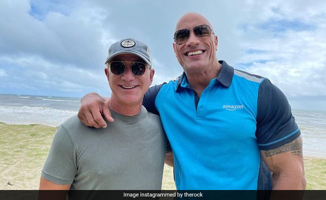 In This Pic Of Dwayne Johnson And Jeff Bezos - One Went To Princeton, The Other...
