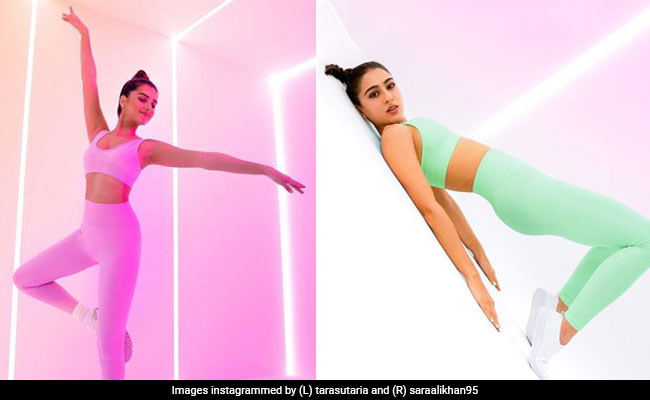 Tara Sutaria And Sara Ali Khan Are Making Pastel Track Sets The Season's Celebrity-Approved Workout Staple