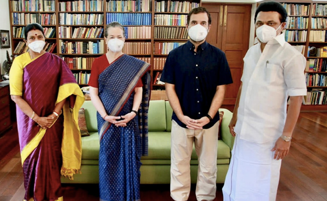 Tamil Nadu Chief Minister MK Stalin Meets Sonia Gandhi, Son Rahul In Delhi