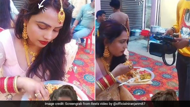 Woman Caught Eating Food With Hands At Wedding - Video Will Leave You In Splits