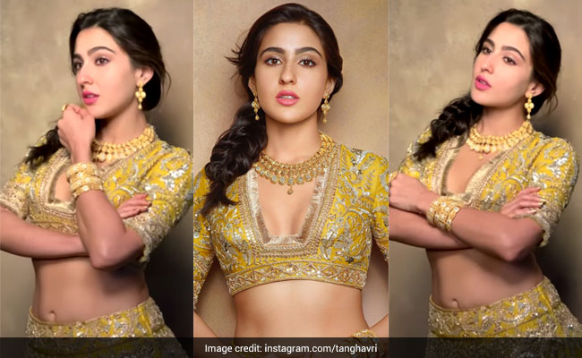 Sara Ali Khan Is An Ethnic Princess Straight Out Of A Dream In Her Mustard Yellow <i>Lehenga</i>