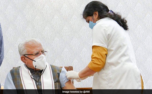 Haryana Chief Minister Manohar Lal Khattar Receives Second Dose Of Covid Vaccine