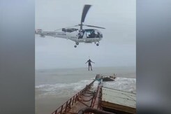 Watch: Coast Guard Helicopters Rescue 16 From Sinking Vessel Watch: Coast Guard Helicopters Rescue 16 From Sinking Vessel