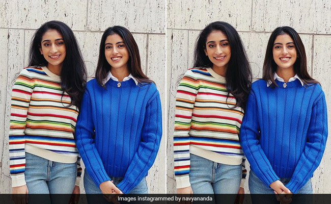 Navya Naveli's Idea Of "Looking Somewhat Professional" In A Sweater And Shirt Is Actually Super Chic