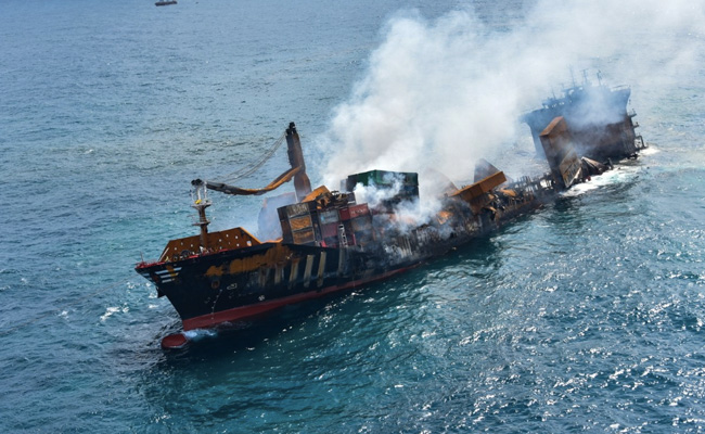 Data Recovered From Fire-Stricken Ship Sinking Off Sri Lanka