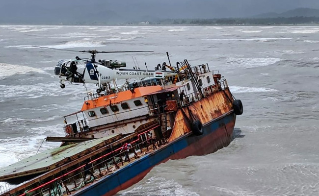 Coast Guard Rescues Crew Of Sinking Ship Off Maharashtra's Raigad Coast