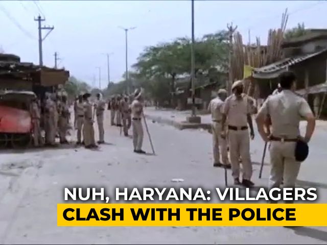 Villagers Clash With Police In Haryana's Nuh