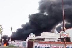 Massive Fire Engulfs Chemical Factory In Noida Massive Fire Engulfs Chemical Factory In Noida