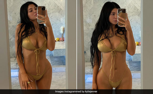 There's 24 Karat Magic In The Air And Kylie Jenner In A Gold Bikini Is Responsible For It
